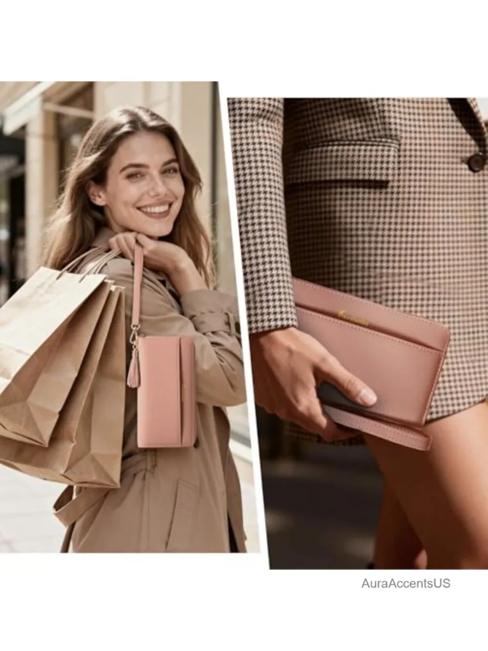 BiFold Leather RFID Wallet with Wristlet Strap